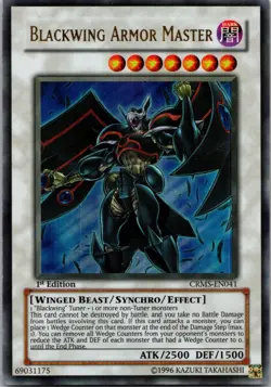 Yugioh Blackwing Armor Master CRMS-EN041 1st Edition Ultra Rare NM - Image 1
