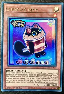 JUSH-EN016 Cupsy☆Yummy Ultra Rare Yu-Gi-Oh Card 1st Edition New - Image 1