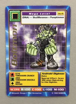 Boltmon Digimon Digi Battle 1st Edition Gold Stamp BO-41 1999 Bandai CCG Card - Image 1