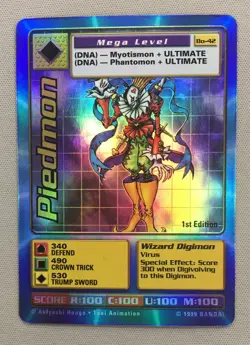 Piedmon Digimon Digi Battle 1st Edition Foil BO-42 1999 Bandai CCG Card - Image 1