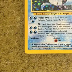 Pokemon TCG Articuno Fossil Holo 2/62 Card LP Condition - Image 2