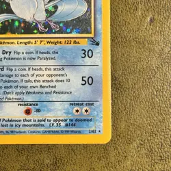Pokemon TCG Articuno Fossil Holo 2/62 Card LP Condition - Image 3