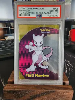Mewtwo Pokemon 2000 Topps TV Animation Clear Cards English #PC5 PSA 10 - Image 1