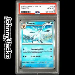Pokemon TCG - PSA 10 Glaceon 025/131 - Prismatic Evolutions Holo Card - Low Pop - Image 1
