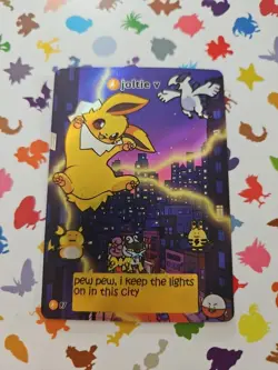 Pokiebubies 1st Edition Holo Joltie V (Jolteon) Pokemon fan art card Chefkenlee - Image 1