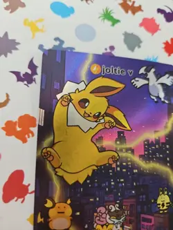 Pokiebubies 1st Edition Holo Joltie V (Jolteon) Pokemon fan art card Chefkenlee - Image 3