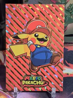 Mario Pikachu Gold Holo Pokemon 2024 Card Database Merry Christmas Peru - Image 1