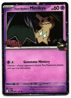 Team Rocket's Mimikyu 087/182 - Destined Rivals Stamped Pokemon TCG - NM Card - Image 1