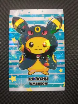 Poncho Pikachu Umbreon Hood Attacks 2 Cracked Ice Holo Database Pokemon - Image 1