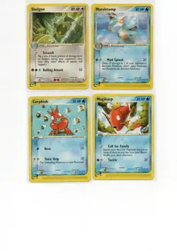 Pokemon e-Reader Commons & Uncommons Lot - Shelgon, Marshtomp, Corphish, Magikar - Image 1