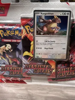 Brand New Pokemon Destined Rivals 3 Packs Blister Kangaskhan Rare Sealed TCG - Image 2