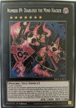 YuGiOh Number 89: Diablosis the Mind Hacker Secret Rare 1st Ed BROL-EN073 NM - Image 1