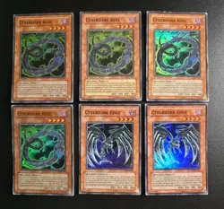Yugioh 4× Cyberdark Keel CDIP-EN003 Super Rare 1st Edition LP + 2× Edge En002 - Image 1