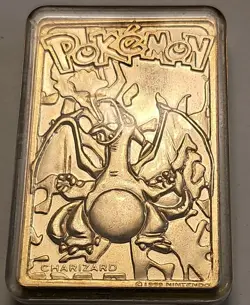NINTENDO CHARIZARD LIMITED EDITION 23K GOLD PLATED TRADING CARD - Image 1