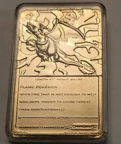 NINTENDO CHARIZARD LIMITED EDITION 23K GOLD PLATED TRADING CARD - Image 3