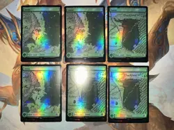 6x MTG Forest FOIL Lord of the Rings Basic Land Lot - Image 1