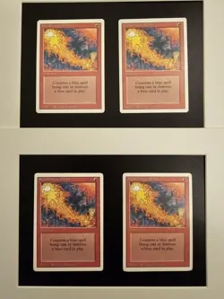 Red Elemental Blast X4 Revised Edition MP MTG Full Playset Magic The Gathering - Image 1
