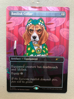 Mtg Carte Magic Secret Lair Dogs Better Basilisk Collar FOIL Eng NM - Image 1