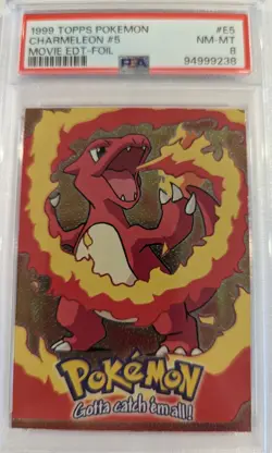 1999 Topps Pokemon Movie Edition Charmeleon Foil #E5 PSA 8 - Image 1