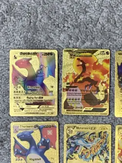 Set of 15 Charizard V, VMax, GX &More Gold Foil Fan Art Cards - Image 2