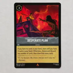 Desperate Plan 201/204 Disney Lorcana Reign of Jafar Regular Rare Card NM - Image 1