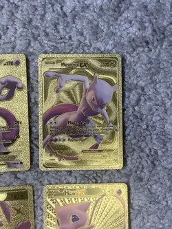 Set of 6 Mewtwo EX,GX & Mew V,EX Gold Foil Fan Art Collector Card - Image 4