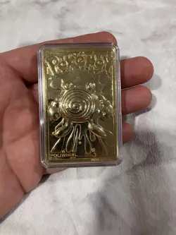 23K Gold Plated 1999 Burger King Pokemon Poliwhirl Trading Cards - Image 1