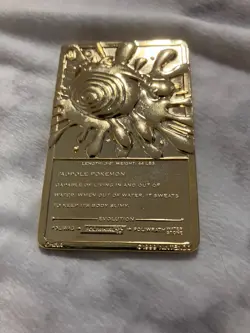23K Gold Plated 1999 Burger King Pokemon Poliwhirl Trading Cards - Image 4