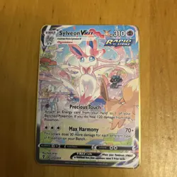 🎀 Gold Metal Sylveon VMAX ALT ART 214/203 Fan Art Card Gold Metal Card🎀 - Image 1