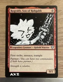 Rograkh, Son of Rohgahh (Altered) Hand-Painted MTG Card, 1/1 painting - Image 1