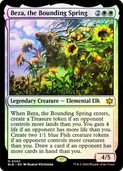 Beza, the Bounding Spring - 0002 FOIL - Bloomburrow MYTHIC RARE MtG TCG Card - Image 1
