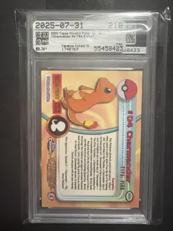 2000 TOPPS CHROME POKEMON T.V. #4 CHARMANDER PSA 9 - Image 2