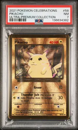 2021 POKEMON CELEBRATIONS ULTRA PREMIUM COLLECTION #58 PIKACHU PSA 7 - Image 1