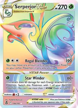 Pokemon Holofoil - Serperior VSTAR (Secret) - 196/195 / NM / English - Image 1