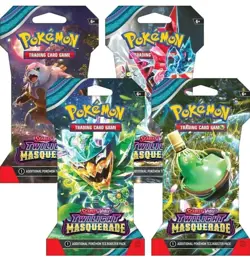 Pokemon Twilight Masquerade Sleeved Booster Pack Art Set Bundle (4 Packs) - Image 1
