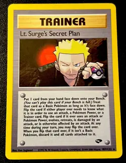 Lt. Surge’s Secret Plan 107/132 LP Rare Master Ball Art Gym Challenge Pokemon! - Image 1