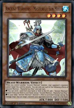 Ancient Warriors - Masterful Sun Mou 1st Ed Ultra Rare IGAS-EN008 Yu-Gi-Oh! - Image 1