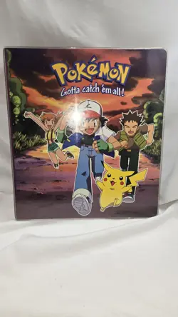 Pokemon Ash Trading Card Album Vintage 1990s 3 Ring Binder New, Never Used - Image 1