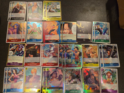 One Piece TCG English Card Lot - OP-13 R, SR, L, Events all Holo Foils - Image 1