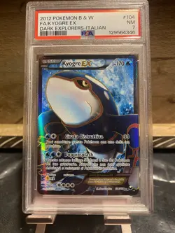 Kyogre EX Dark Explorers Holo Card 104/108 Full Art Italian Psa 7 - Image 1