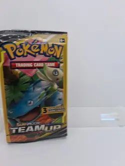 Pokemon Sun & Moon Team Up 3 Card Mini Booster Pack Factory Sealed - Image 1