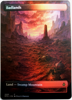 Badlands FOIL Original Dual Land Proxy Card with Custom Fantasy Art Design - Image 1