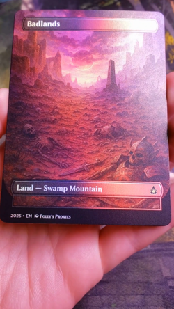 Badlands FOIL Original Dual Land Proxy Card with Custom Fantasy Art Design - Image 2