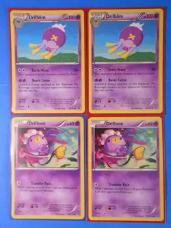 2x Drifblim 47/114, 2x Drifloon 46/114 Pokemon card XY Steam Siege NM - Image 1