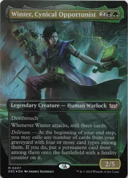 Winter, Cynical Opportunist (Borderless) - FOIL - M Commander: Duskmourn: House - Image 1