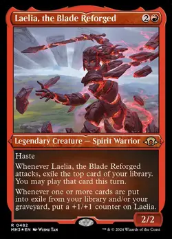 MTG LAELIA, THE BLADE REFORGED 482 FOIL EXC ETCHED LA LAMA RIFORGIATA MH3 X EN - Image 1