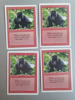Kird Ape x4 PLAYSET , MTG Revised Ed. (1994) Common Red Creature NM - Image 1
