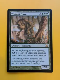Verdant Force. Tenth Editon rare elemental MTG Card. - Image 1