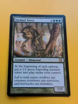 Verdant Force. Tenth Editon rare elemental MTG Card. - Image 2