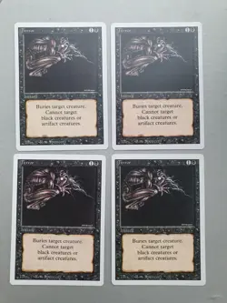 Terror x4 PLAYSET , MTG Revised Ed. (1994) Common Black Instant NM - Image 1
